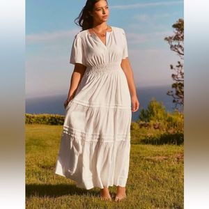 Anthropologie White Somerset Maxi Dress
